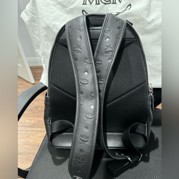 MCM Stark Monogram Embossed Leather Backpack - Picture 2 of 4